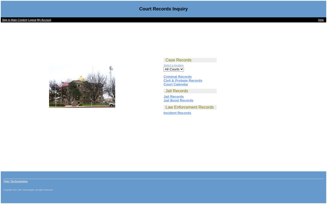 Hale County booking record court disposition search interface